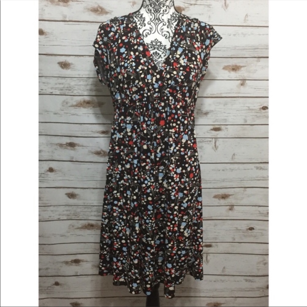 Motherhood Maternity V Neck Short Sleeve Dress